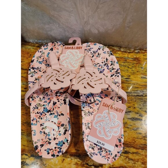 Sam And Libby flowered pink flip flop sandal size 9 womans NWT clearance - Picture 2 of 5